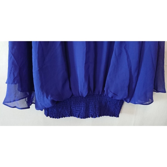 Flowing Blue Rampage Beaded Batwing Sleeve Blouse - Picture 6 of 7